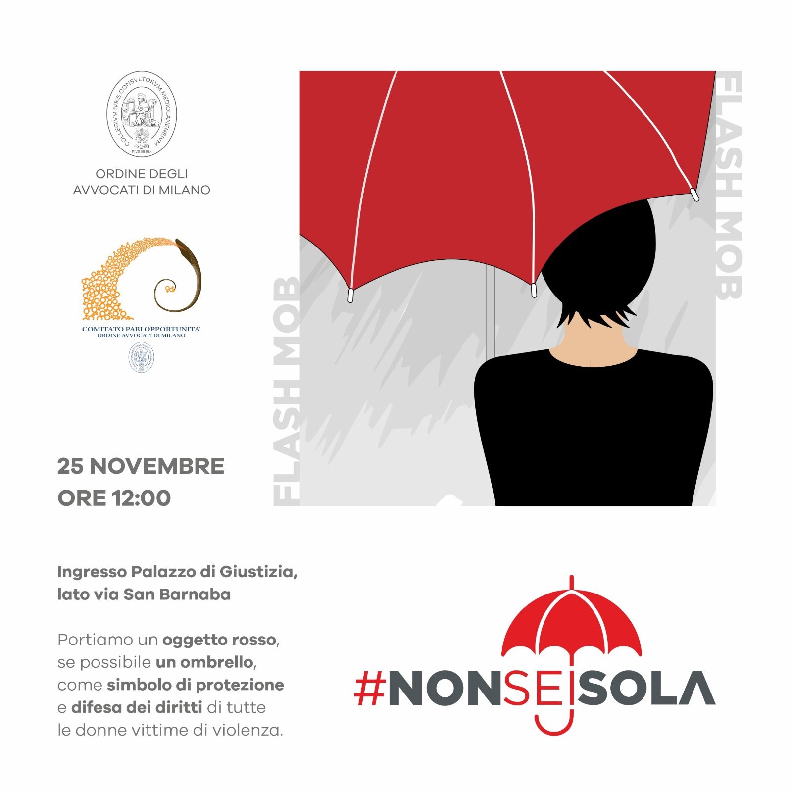 FLASHMOB 25 novembre 2025 #NONSEISOLA